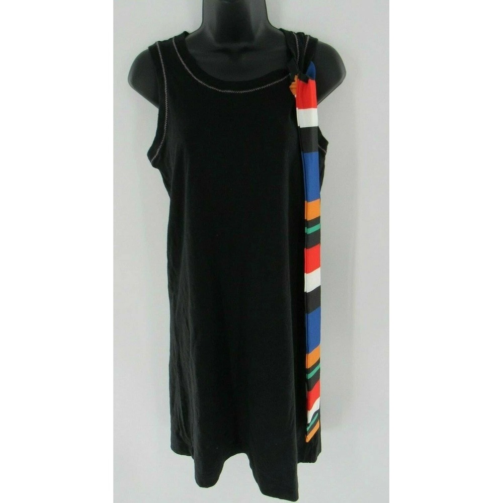 Girl's J Crew CREWCUTS Black Striped Bow Tie Dress, Size 16